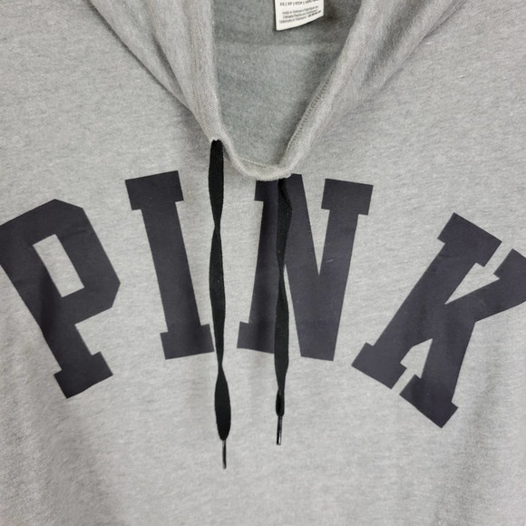 PINK Victoria's Secret Womens Sweatshirt Size XS Gray Cowl Neck Cropped Pullover - Picture 4 of 7